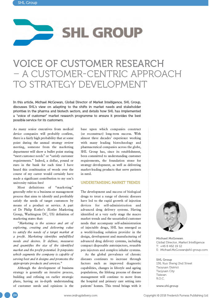 Articles Ondrug Shl October 2018 Voice Of Customer Research A Customer Centric Approach To Strategy Development 1