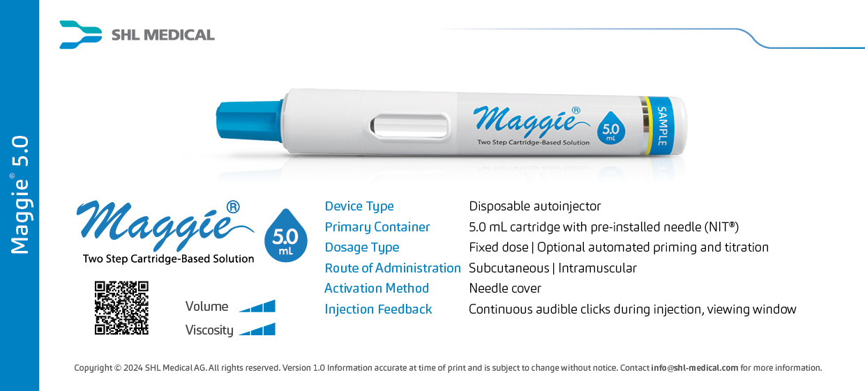 Maggie 5 Ml Cartridge Autoinjector With Needle Isolation Technology Datasheet 2024