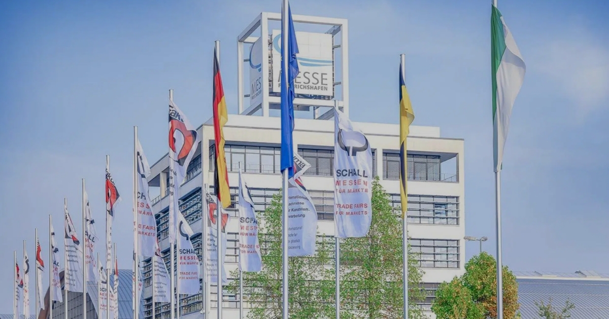 Image of Messe Friedrichshafen exterior for Fakuma 2024 plastics fair